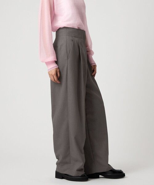 EMMEL REFINES(エメルリファインズ)の「<EMMEL REFINES>EM センタープレス ウエストタチキリ パンツ(スラックス・レディース・ネイビー/グレー・M/S)」の4枚目の写真