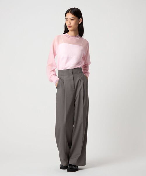 EMMEL REFINES(エメルリファインズ)の「<EMMEL REFINES>EM センタープレス ウエストタチキリ パンツ(スラックス・レディース・ネイビー/グレー・M/S)」の5枚目の写真