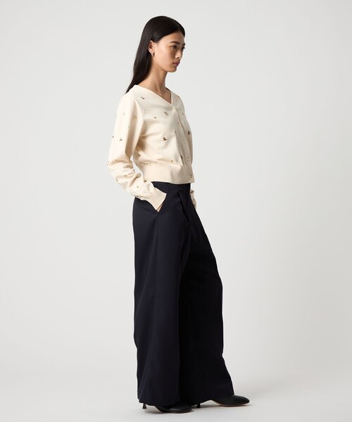 EMMEL REFINES(エメルリファインズ)の「<EMMEL REFINES>EM センタープレス ウエストタチキリ パンツ(スラックス・レディース・ネイビー/グレー・M/S)」の12枚目の写真