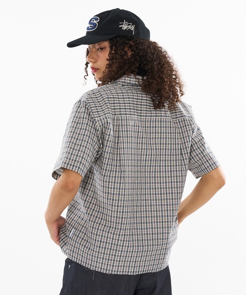 WISH FOR EVER（ウィッシュフォーエバー）の「FAKE BOTTON SEERSUCKER SHORT SHIRT/ フェイクボタンシアサッカーショートシャツ（シャツ/ブラウス・メンズ・レッド/カーキ/ライトブルー・SMALL/MEDIUM/LARGE）」の12枚目の写真