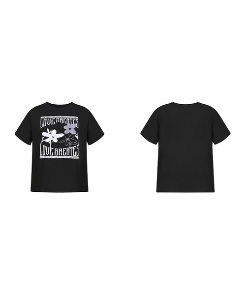 フラワーステッチ レタリングプリント Tシャツ FX25S424【Fano