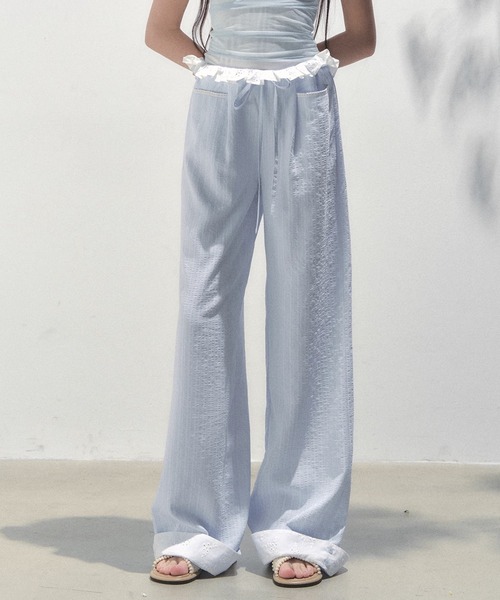 ウエストドローストリングパンツ SP25s117【SunsetPark】【2025SS】