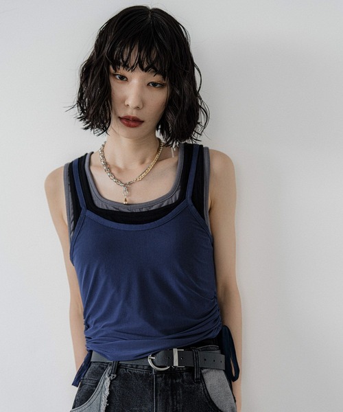 HARE（ハレ）の「ムジレイヤードタンク(HARE)（タンクトップ・レディース・イエロー/ブラウン/ブルー・FREE）」の22枚目の写真