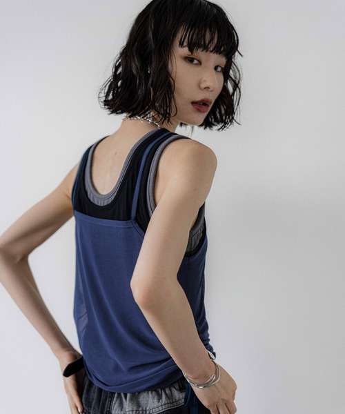 HARE（ハレ）の「ムジレイヤードタンク(HARE)（タンクトップ・レディース・イエロー/ブラウン/ブルー・FREE）」の20枚目の写真