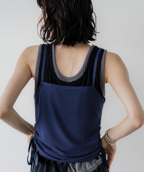 HARE（ハレ）の「ムジレイヤードタンク(HARE)（タンクトップ・レディース・イエロー/ブラウン/ブルー・FREE）」の19枚目の写真