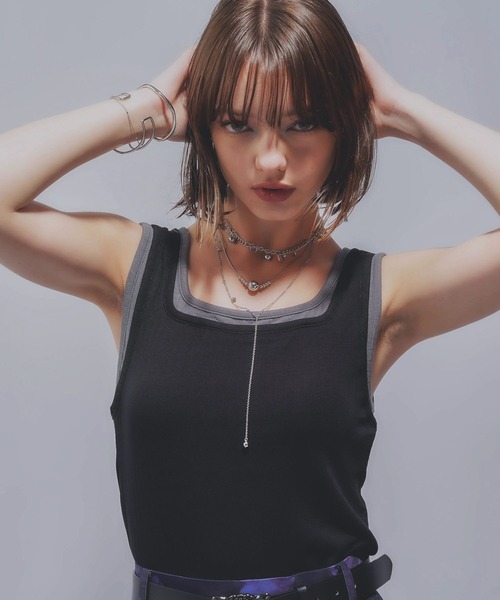 HARE（ハレ）の「ムジレイヤードタンク(HARE)（タンクトップ・レディース・イエロー/ブラウン/ブルー・FREE）」の15枚目の写真