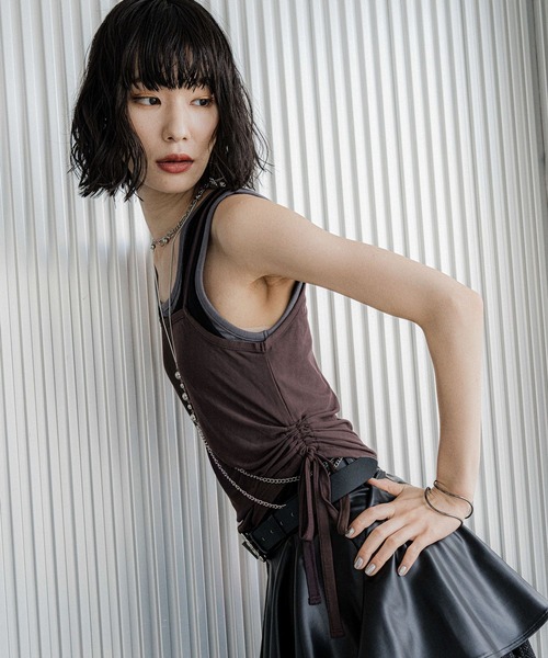 HARE（ハレ）の「ムジレイヤードタンク(HARE)（タンクトップ・レディース・イエロー/ブラウン/ブルー・FREE）」の14枚目の写真