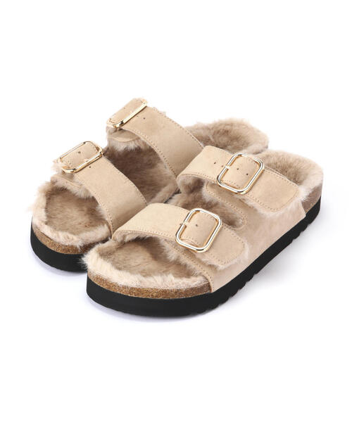 NATURAL BEAUTY BASIC(ナチュラルビューティーベーシック)の「ファーフットベッドサンダル(サンダル・レディース・ベージュ/ブラック・LARGE/MEDIUM)」の8枚目の写真