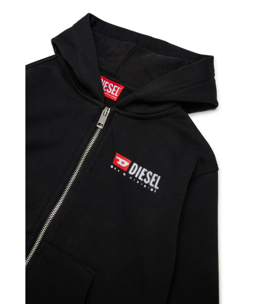 【正規証明書タグ付】DIESEL ロゴジップパーカー Lsize Black キッズ ジップアップパーカー SDROPSHOODZ（パーカー）｜DIESEL