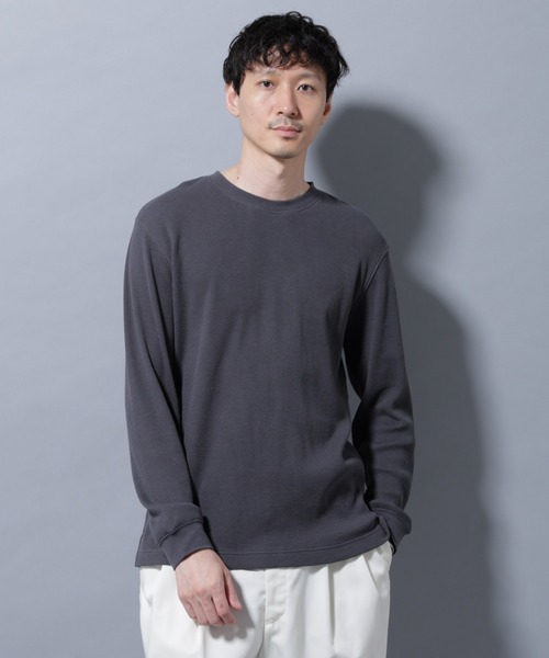 NANO universe（ナノユニバース）の「アンチスメルワッフルTシャツ 長袖（Tシャツ/カットソー・メンズ・ブラック/ホワイト/チャコール・S/M/L/XL）」の3枚目の写真