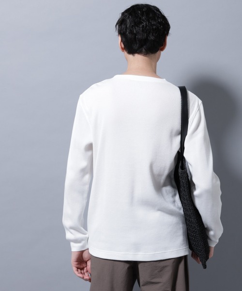 NANO universe（ナノユニバース）の「アンチスメルワッフルTシャツ 長袖（Tシャツ/カットソー・メンズ・ブラック/ホワイト/チャコール・S/M/L/XL）」の6枚目の写真