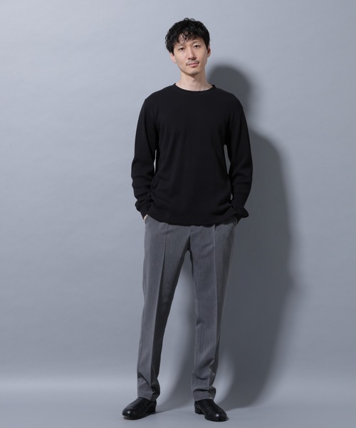 NANO universe（ナノユニバース）の「アンチスメルワッフルTシャツ 長袖（Tシャツ/カットソー・メンズ・ブラック/ホワイト/チャコール・S/M/L/XL）」の21枚目の写真