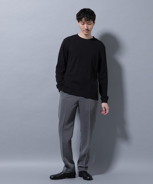 NANO universe（ナノユニバース）の「アンチスメルワッフルTシャツ 長袖（Tシャツ/カットソー・メンズ・ブラック/ホワイト/チャコール・S/M/L/XL）」の22枚目の写真