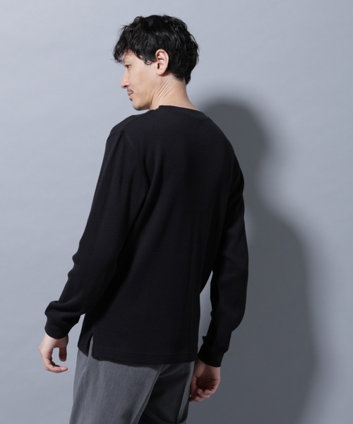 NANO universe（ナノユニバース）の「アンチスメルワッフルTシャツ 長袖（Tシャツ/カットソー・メンズ・ブラック/ホワイト/チャコール・S/M/L/XL）」の20枚目の写真