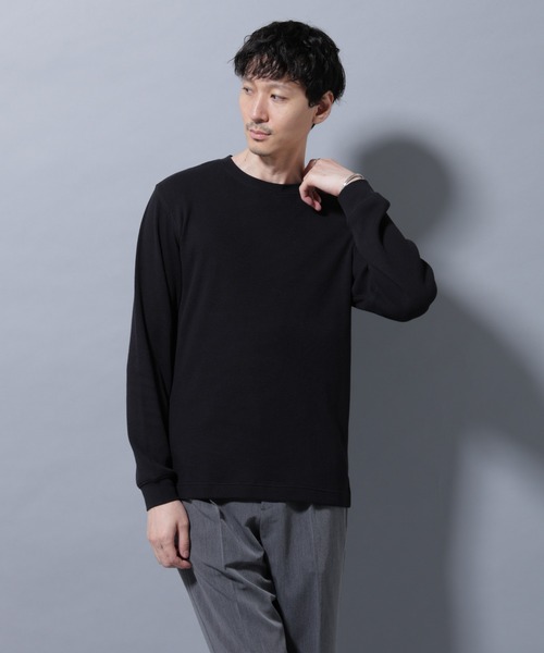 NANO universe（ナノユニバース）の「アンチスメルワッフルTシャツ 長袖（Tシャツ/カットソー・メンズ・ブラック/ホワイト/チャコール・S/M/L/XL）」の19枚目の写真