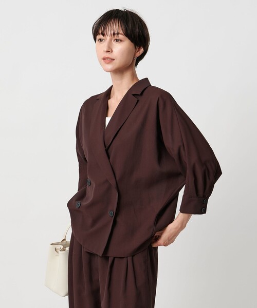 UNITED ARROWS(ユナイテッドアローズ)の「シアー ドルマン ブラウス ジャケット ウォッシャブル(テーラードジャケット・レディース・ネイビー/ベージュ/ダークブラウン・FREE)」の7枚目の写真