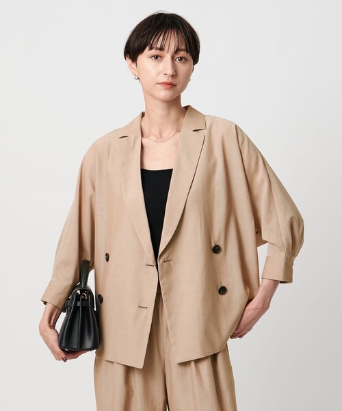 UNITED ARROWS(ユナイテッドアローズ)の「シアー ドルマン ブラウス ジャケット ウォッシャブル(テーラードジャケット・レディース・ネイビー/ベージュ/ダークブラウン・FREE)」の10枚目の写真