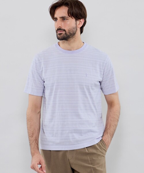 MACKINTOSH LONDON（マッキントッシュ ロンドン）の「マイクロリンクスボーダー半袖Tシャツ（Tシャツ/カットソー・メンズ・ネイビー/パープル・XL/M/L）」の2枚目の写真