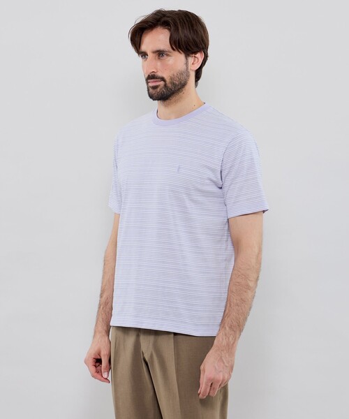 MACKINTOSH LONDON（マッキントッシュ ロンドン）の「マイクロリンクスボーダー半袖Tシャツ（Tシャツ/カットソー・メンズ・ネイビー/パープル・XL/M/L）」の7枚目の写真