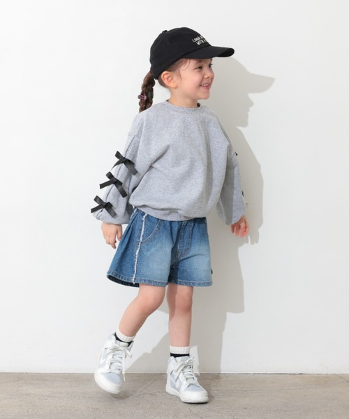 Ocean&Ground（オーシャン&グラウンド）の「ﾘﾎﾞﾝｽﾘｰﾌﾞｽｳｪｯﾄ（スウェット・キッズ・チャコール/グレー・140/130/120/110/100/90）」の3枚目の写真