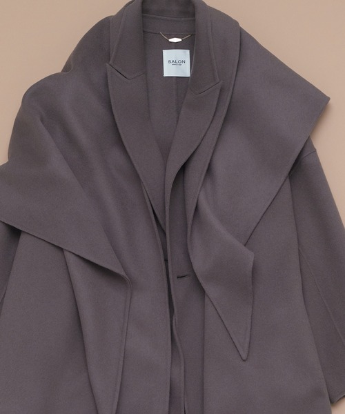 SALON adam et rope'（サロン アダム エ ロペ）の「シャルムリバーストール（ストール/ショール・レディース・チャコールグレー/オフホワイト/ベージュ系その他・FREE）」の9枚目の写真