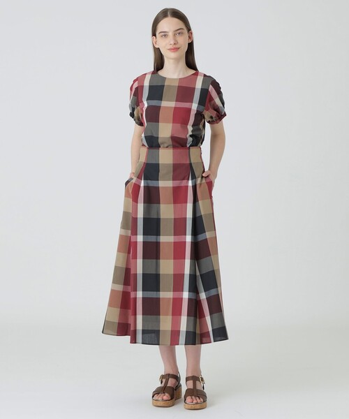 セール】【一部店舗限定】クレストブリッジチェックロングフレア