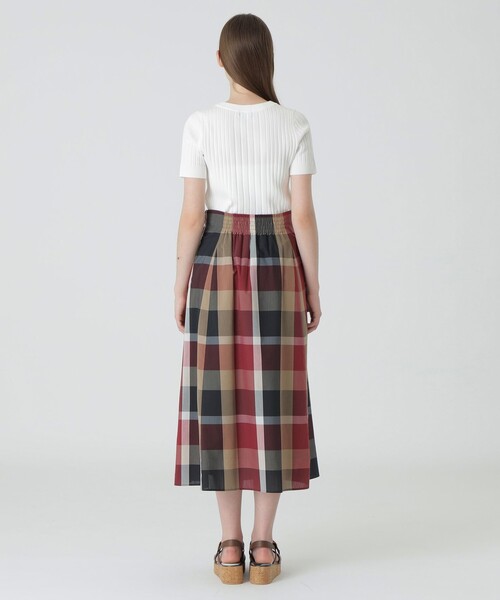 BLUE LABEL CRESTBRIDGE ロング フレアスカート チェック BLUE LABEL CRESTBRIDGE（ブルーレーベルクレストブリッジ）の「【一部