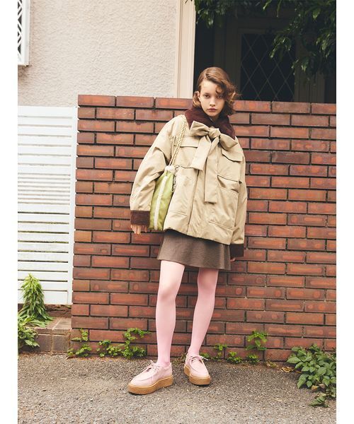 t*ん様 【新品】FUR FUR パデットボウタイワークブルゾン OWHT フリ パデットボウタイワークブルゾン（ブルゾン）｜FURFUR（ファー