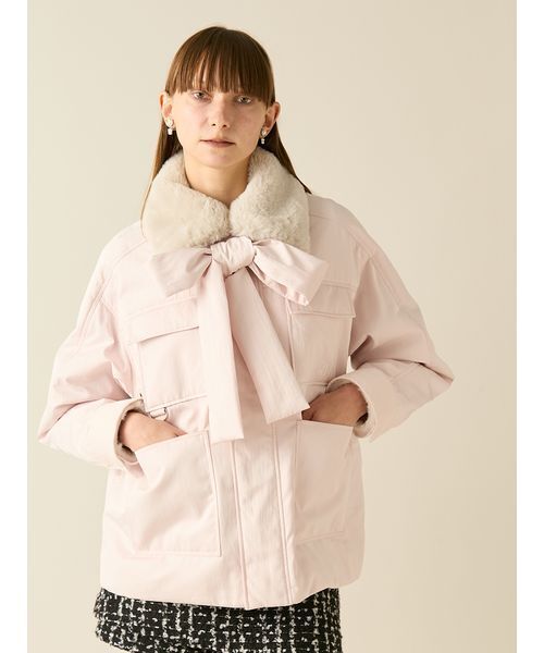 t*ん様 【新品】FUR FUR パデットボウタイワークブルゾン OWHT フリ パデットボウタイワークブルゾン（ブルゾン）｜FURFUR（ファー