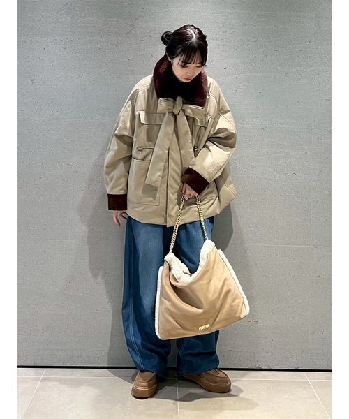 t*ん様 【新品】FUR FUR パデットボウタイワークブルゾン OWHT フリ パデットボウタイワークブルゾン（ブルゾン）｜FURFUR（ファー