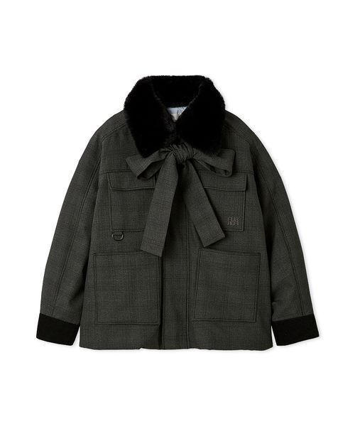 t*ん様 【新品】FUR FUR パデットボウタイワークブルゾン OWHT フリ パデットボウタイワークブルゾン（ブルゾン）｜FURFUR（ファー