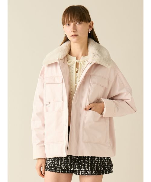 パデットボウタイワークブルゾン（ブルゾン）｜FURFUR（ファー