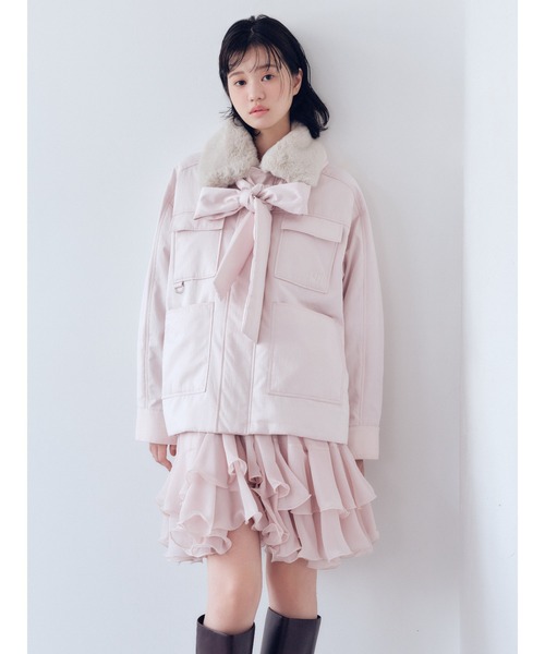 t*ん様 【新品】FUR FUR パデットボウタイワークブルゾン OWHT フリ パデットボウタイワークブルゾン（ブルゾン）｜FURFUR（ファー