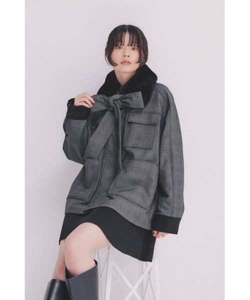 t*ん様 【新品】FUR FUR パデットボウタイワークブルゾン OWHT フリ パデットボウタイワークブルゾン（ブルゾン）｜FURFUR（ファー