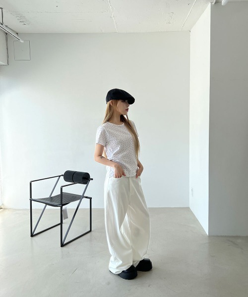 4INT.(フォイント)の「【Kitsch look】スター ドット 半袖 Tシャツ(Tシャツ/カットソー・レディース・ブラック/グレー/ホワイト/チャコール/ライトブルー・FREE)」の16枚目の写真