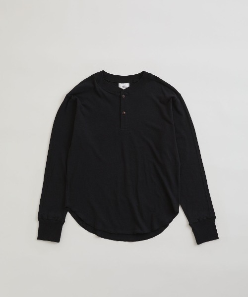 VAINL ARCHIVE　25SS 黒ヘンリーネックサマーコットンニット　長袖 VAINL ARCHIVE 25SS 黒ヘンリーネックサマーコットンニット 長袖