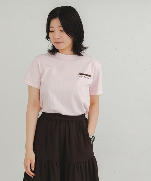 EKAL（エカル）の「製品染GAWPINGロゴTシャツ（Tシャツ/カットソー・レディース・ピンク/グレー/オフホワイト・ONE）」の3枚目の写真