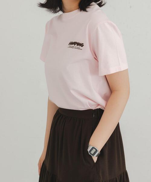 EKAL（エカル）の「製品染GAWPINGロゴTシャツ（Tシャツ/カットソー・レディース・ピンク/グレー/オフホワイト・ONE）」の9枚目の写真