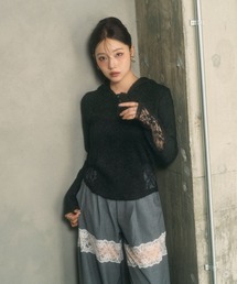 ANDGEEBEE | ドッキングシャギーフーディー(ニット/セーター)