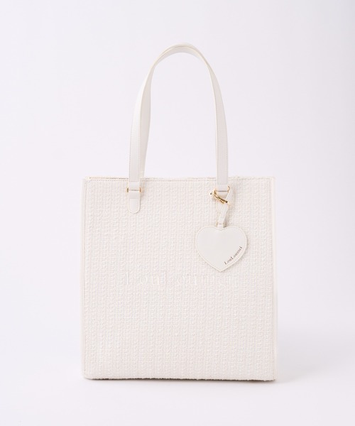 LouLoumei】／ハートチャーム付きトートバッグ／自立可能（トート