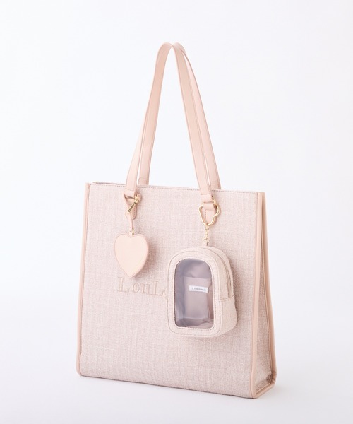 セール】【LouLoumei】／ハートチャーム付きトートバッグ／自立可能