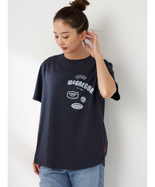 McGREGOR(マックレガー)の「ワッペンプリントリラックスT(Tシャツ/カットソー・レディース・ネイビー/グレー・L/M)」の3枚目の写真