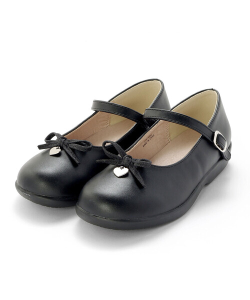BeBe(ベベ)の「リボン付きプレーントゥストラップシューズ(16~21cm)(パンプス・キッズ・グレー/ブラック・17.0cm/19.0cm/18.0cm/20.0cm/21.0cm/16.0cm)」の1枚目の写真