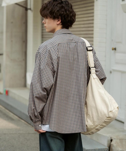 Rocky Monroe(ロッキーモンロー)の「ハーフジップオーバーサイズチェックシャツ/オンブレチェックネルシャツ(シャツ/ブラウス・メンズ・ベージュ/ブラック系/ネイビー/ネイビー系/ブラック・M/L)」の19枚目の写真