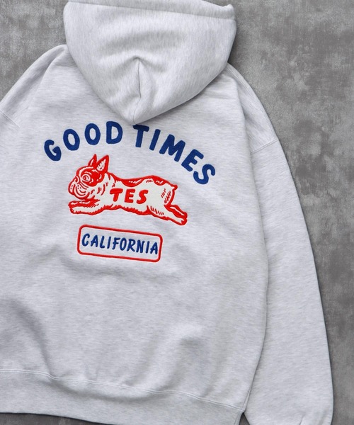 The Endless Summer（エンドレスサマー）の「TES GOOD TIMES EMB BIG SWEAT ZIP PARKA / スウェットパーカー（パーカー・メンズ・ネイビー/ブラック/オフホワイト・SMALL/MEDIUM/LARGE/X-LARGE）」の7枚目の写真