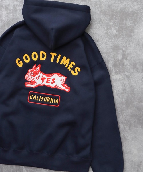 The Endless Summer（エンドレスサマー）の「TES GOOD TIMES EMB BIG SWEAT ZIP PARKA / スウェットパーカー（パーカー・メンズ・ネイビー/ブラック/オフホワイト・SMALL/MEDIUM/LARGE/X-LARGE）」の13枚目の写真