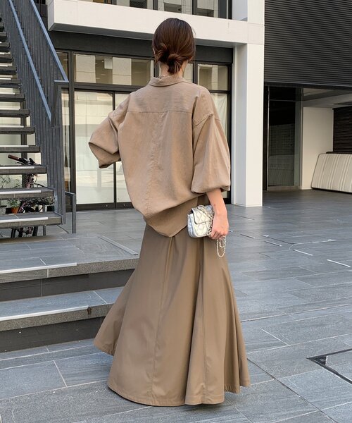 セール】ライトフェイクレザーフレアスカート（スカート）｜DouDou