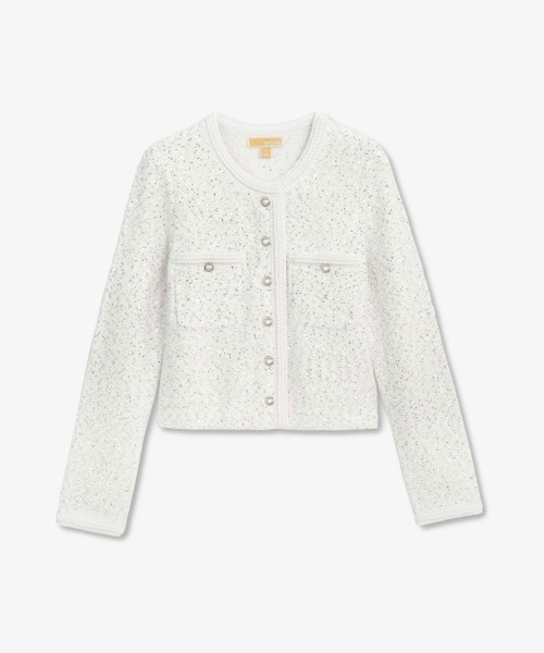 シークイン メタリック ストレッチニット ジャケット
