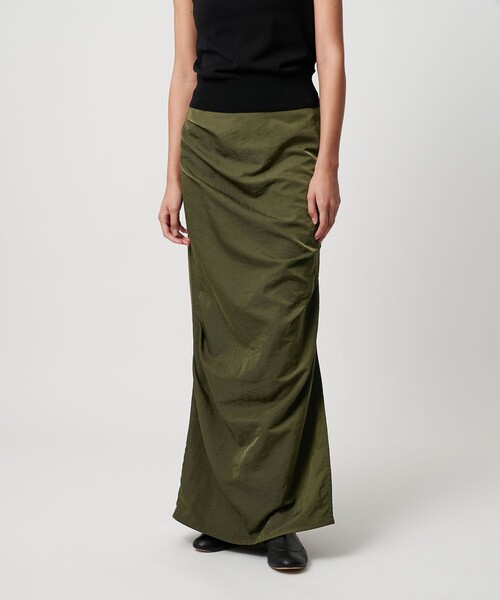 ATTISESSION＞ナイロン ドレープ ロング スカート（スカート