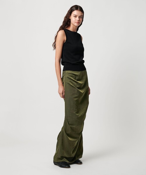 ATTISESSION＞ナイロン ドレープ ロング スカート（スカート